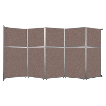 Versare Operable Wall Folding Room Divider 19'6" x 10'3/4" Latte Fabric 1070513-1